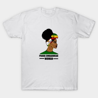 Proud Zimbabwean Woman, Zimbabwe Flag African T-Shirt